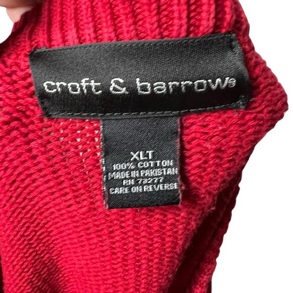 Croft & Barrow Men’s Red Cotton Sweater, XLT - Cozy Knit Tunic - Picture 5 of 6